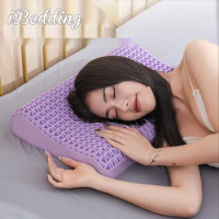 Tpe No Pressure Pillow Neck Sleep Pectin Pillow Breathable Fit Neck Pillow Purple Mesh Structure Can Be Washed Dropshipping