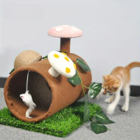 Cat Nest, Integrated Cat Scratching Board, Pet Toy, Scratching Tunnel, Wooden Tree Hole