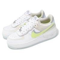 【NIKE 耐吉】休閒鞋 Wmns Air Force 1 Shadow 女鞋 白 螢光綠 藍 AF1 拼接 解構(FB7582-100)