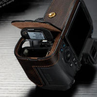 For Canon eos R5 R6 Camera Bodysuit EOS R5 Genuine Leather Camera Case Handle Half Bag