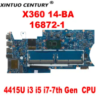 16872-1 Original Motherboard for HP X360 14-BA Laptop Motherboard with 4415U i3 i5 i7-7th Gen CPU 926714-001 926714-601 DDR4
