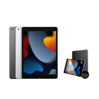 【Apple】2021 iPad 9 10.2吋/WiFi/256G 平板電腦(三折防摔殼+鋼化保貼組)