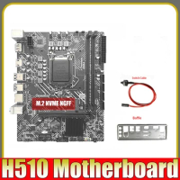 H510 Motherboard Switch Cable+Baffle LGA1200 DDR4 PCIE 16X For G5900 G6400 I3-10100 I5-10400F I7-10700 10Th 11Th CPU