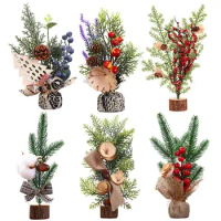 Fashion Durable Wood Table Top Christmas Tree Easy Maintain Mini Christmas Tree for Gift Mini Christmas Tree