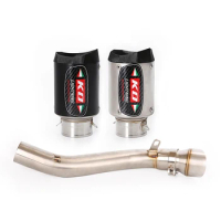 For Honda CB650F CBR650F 2014-2018, CB650R CBR650R 2019-2023 Exhaust System Mid Link Pipe Slip On Muffler Carbon Fiber