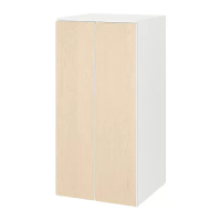 SMÅSTAD/PLATSA 衣櫃/衣櫥, 白色 樺木/三層層架, 60x57x123 公分