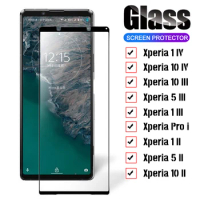 100pcs For Sony Xperia 1 8 ii 5 iii 10 IV III II V pro XZ1 Full Glue edge black Tempered Glass Screen Protector