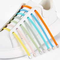 1 Pair No Tie Shoe Laces Elastic Shoelaces Outdoor Leisure Sneakers Quick Safety Flat Shoe Lace Kids and Adult Unisex Lazy Laces