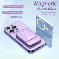 Magsafe Power Bank 30000mAh Wireless Magnetic PowerBank 22.5W Super Fast Charger For iPhone Xiaomi Samsung Huawei Spare battery