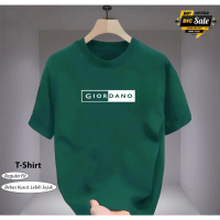 เสื้อยืดผู้ชาย ผ้าฝ้าย 24 เส้น Giordano สีขาว พร้อมโลโก้ เสื้อยืดยูนิเซ็กส์ รุ่น Distro