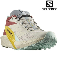 Salomon Sense Ride 5 男款 低筒越野跑鞋 L47211800 灰白/辣醬紅/蒼蘭黃