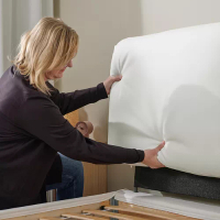 SAGESUND 軟墊式床框, gräsbo 白色/lönset, 150x200 公分