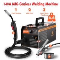 MIG Gasless Welding Machine HZXVOGEN Semi-automatic MIG145 Flux MIG Welding