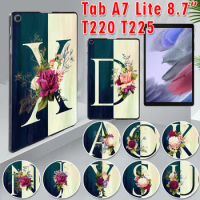 For Samsung Galaxy Tab A7 Lite 8.7'' SM-T220 T225 Case Tablet Cover for Tab A7 Lite 2021 Initial Name Pattern Durable Back Shell