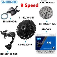 Shimano Altus 9V Groupset RD-M3100SL-M3100-R Derailleur 9Speed HG200 Cassette Flywheel X9 HG53 Chain for MTB bike parts