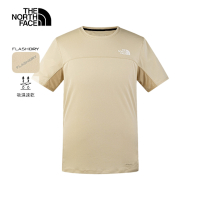 【The North Face 官方旗艦】北面男款卡其色吸濕排汗短袖T恤｜83S3PV6 排汗衫