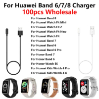 100pcs Fast Charging Cable For Huawei Band 8/7/6 Honor Band 6/6 Pro Watch Wristband Charger USB Charging Cable Power Adapter
