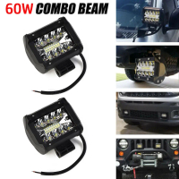 แถบไฟ LED ทำงาน, 60W, สปอตและน้ำท่วม, เหมาะสำหรับคอปเตอร์, โคมไฟตัดหญ้า, SUV และ ATV UTV, คอมโบ, เหม