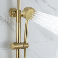 High quality Brushed gold 304 stainless steel handheld shower head set shower Nozzle jet set with 1.5m hose holder
