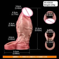 Realistic Pe nis Sleeve Size S M L XL Silicone Open-ended Di ck Sheath Ring Realistic Hollow Dildos