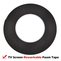 1.26mm Thick, Double Adhesive Black Foam Tape for Borderless Curved Monitor TV Screen Frame Bonding Light Shielding, 3/4/5/6mm