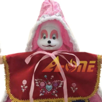 【A-ONE 匯旺】兔子 動物披風布袋戲偶 送DIY彩繪流體熊組 流蘇裝飾 國旗刺繡 戲偶架 玩偶玩具手偶