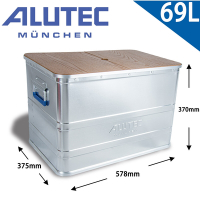 台灣總代理 德國ALUTEC-輕量化分類鋁箱 工具收納 露營收納 (69L)-含蓋
