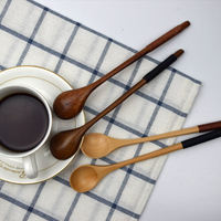 日式木制咖啡勺長柄楠木勺子咖啡攪拌棒咖啡攪拌勺子實木勺調味勺