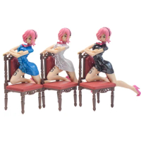 Bandai One Piece Figure Vinsmoke Reiju Chair Sexy Girl Black/Blue/Withe Model PVC Action Figurine Collection Toys Gift NEW