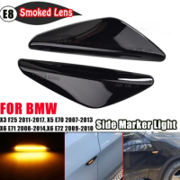 2PCS LED Dynamic Blinker Sequential Side Mirror Indicator Turn Signal Light For BMW X3 F25 X5 E70 X6 E71 / E72