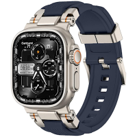 AmBand Apple Watch 智能錶帶 ❘ M1S Metal 鈦色扣x藍錶帶 ❘ 49mm - Apple Watch Ultra 2 / 1