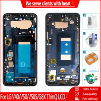 ORIG For LG V50 V50S ThinQ 5G LCD Display Touch Screen Digitizer Assembly With Frame SCreen Replacement For LG V40 G8X ThinQ LCD