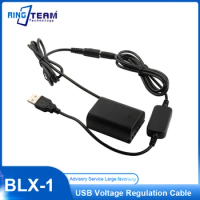 BLX-1 BLX 1 DC Coupler BLX1 Dummy Battery + USB Voltage Regulation Cable for Olympus OM1 OM-1 Micro SLR Camera