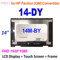 14" LCD for HP Pavilion X360 Convertible 14-DY 14M-BY LCD Display Touch Screen Digitizer Assembly Frame Replacement HP 14 DY
