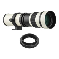 Camera MF Super Telephoto Zoom Lens F/8.3-16 420-800mm T Mount with Adapter Ring 1/4 Thread for Canon EF-Mount Cameras EOS 80D