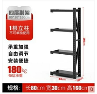 倉庫貨架置物架多層超市輕中型倉儲貨物鐵架子陽台家用展示架黑色 夏沐生活