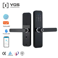 Home Electronic Smartphone APP TTlock Wifi Digital Tuya Smart Lock Fingerprint Door Lock Keyless Smart Door Handle Lock