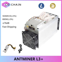 Refurbished Bitmain Antminer L3 plus 504Mh/s ASIC Miner L3+ 504M Litecoin Dogecoin Mining Machine Scrypt LTC Doge Crypto Miner