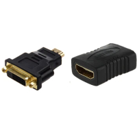 HOT-HDMI F/F Female Gender Changer Adapter Coupler For Hdtv With DVI 24+1 (DVI-D) Female To HDMI Male Adapter