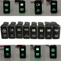 12V LED Light Bar Reverse camera Push Button Switch Green Lights For Toyota Landcruiser Hilux Prado 120 SERIES 03-09