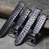 New Design Handmade Soft Thin Strap 16mm 18mm 19mm 20mm 21mm 22mm American Crocodile Leather Watchband For Seiko Fossil Watch