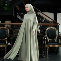 abaya hitam arabian LUNA ABAYA elegan simple turkey terbaru 2025 elegan M Sage