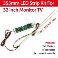 32inch 7020 LED Aluminum Plate Strip Backlight Lamps Update Kit for LCD Monitor TV Panel 2 LED Strips 355mm