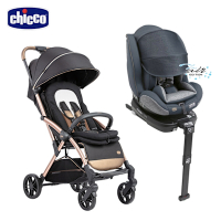 chicco官方直營-Goody Primo魔術瞬收手推車+Seat3Fit Isofix安全汽座Air版(晶石黑)