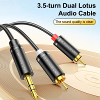 RCA Cable 3.5mm ke 2RCA Splitter RCA Jack 3.5 kabel RCA Audio Cable untuk Amplifier Smartphone Home