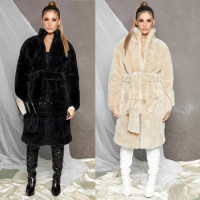 Fluffy Jacket Faux Fur Winter Coat Women Natural Color Faux Fur Thick Warm Fur Fur Coat Streetwear Jackets for Women Winter