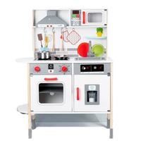 ของเล่นไม้เสริมพัฒนาการ PlayTive Junior Kitchen Wooden Toy ครัวไม้เทาแดง