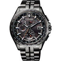 CITIZEN 星辰 限量光動能電波鈦金屬手錶-黑/42.7mm(AT9097-54E)