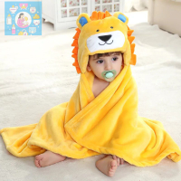 secureBaby Bath Towel Flannel Hooded Baby Blanket Baby Towel Swaddle Pranela