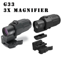 Tactical Optics G33 G43 3X Magnifier Scope Sight with Switch to Side STS Quick Detachable Mount Hunting 5X Magnifier Rifle Scope